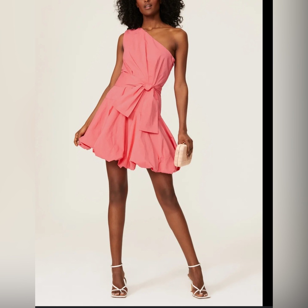 Derek Lam 10 Crosby Coral One-Shoulder Puff Dress Size 46
